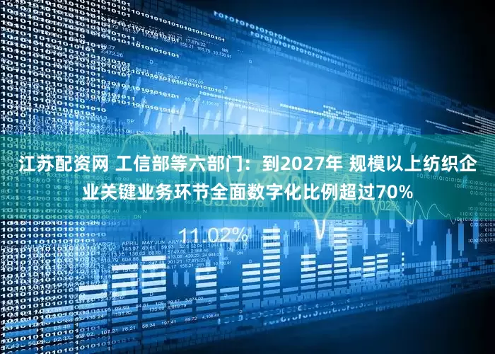 江苏配资网 工信部等六部门：到2027年 规模以上纺织企业关键业务环节全面数字化比例超过70%