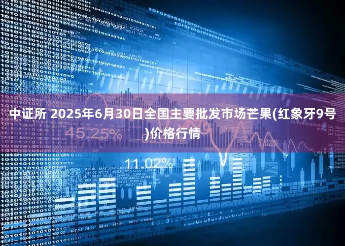 中证所 2025年6月30日全国主要批发市场芒果(红象牙9号)价格行情